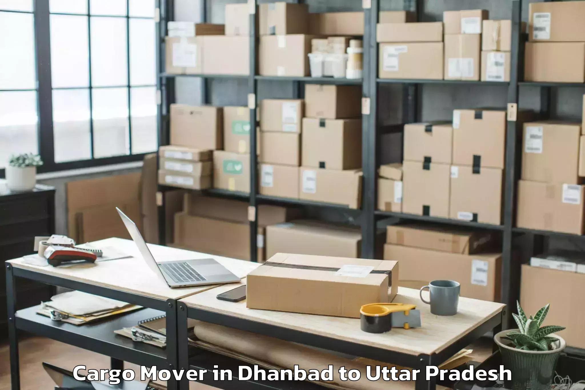 Top Dhanbad to Samthar Cargo Mover Available